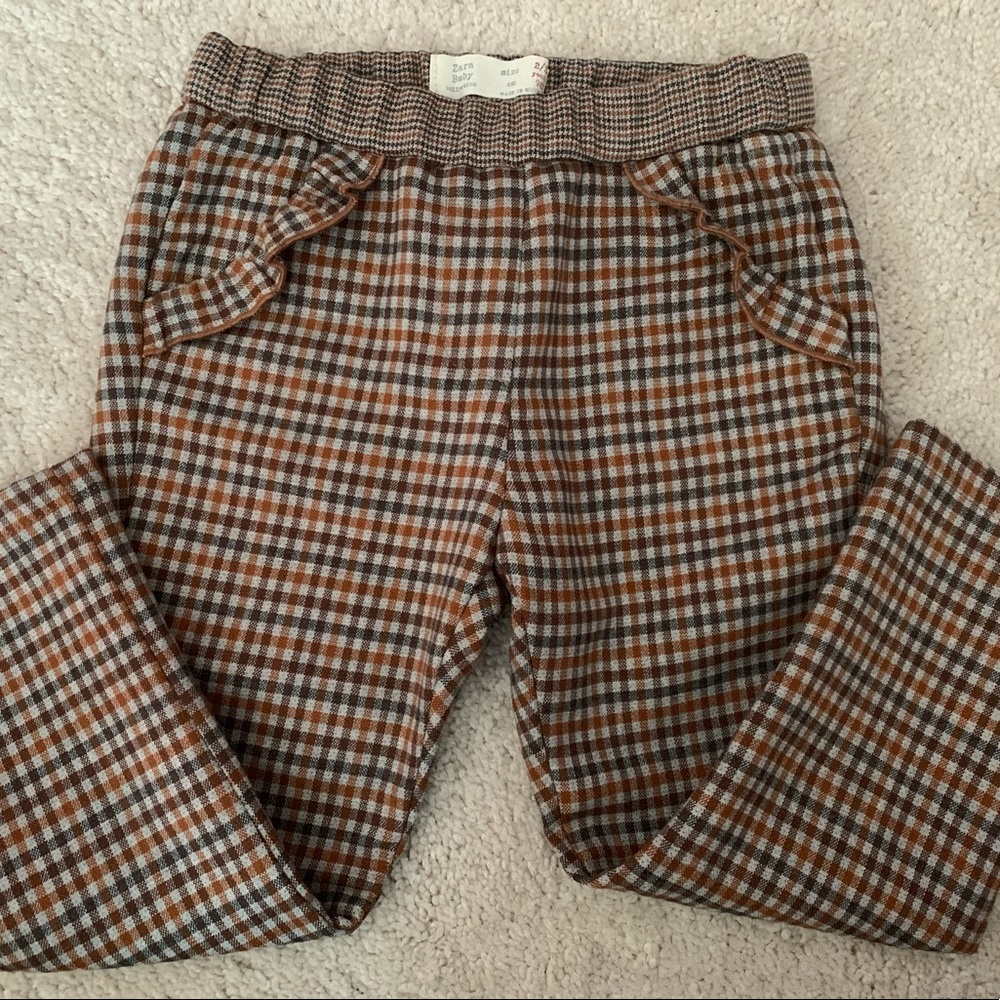 Zara kids plaid pants for toddler girls